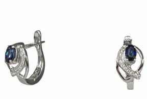 GEMSY Diamond earrings with sapphire 0.06 ct