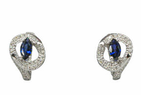 GEMSY Diamond earrings with sapphire 0.09 ct