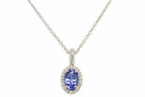 GEMSY Dijamantna ogrlica s tanzanitom 0,12 ct/0,50 ct