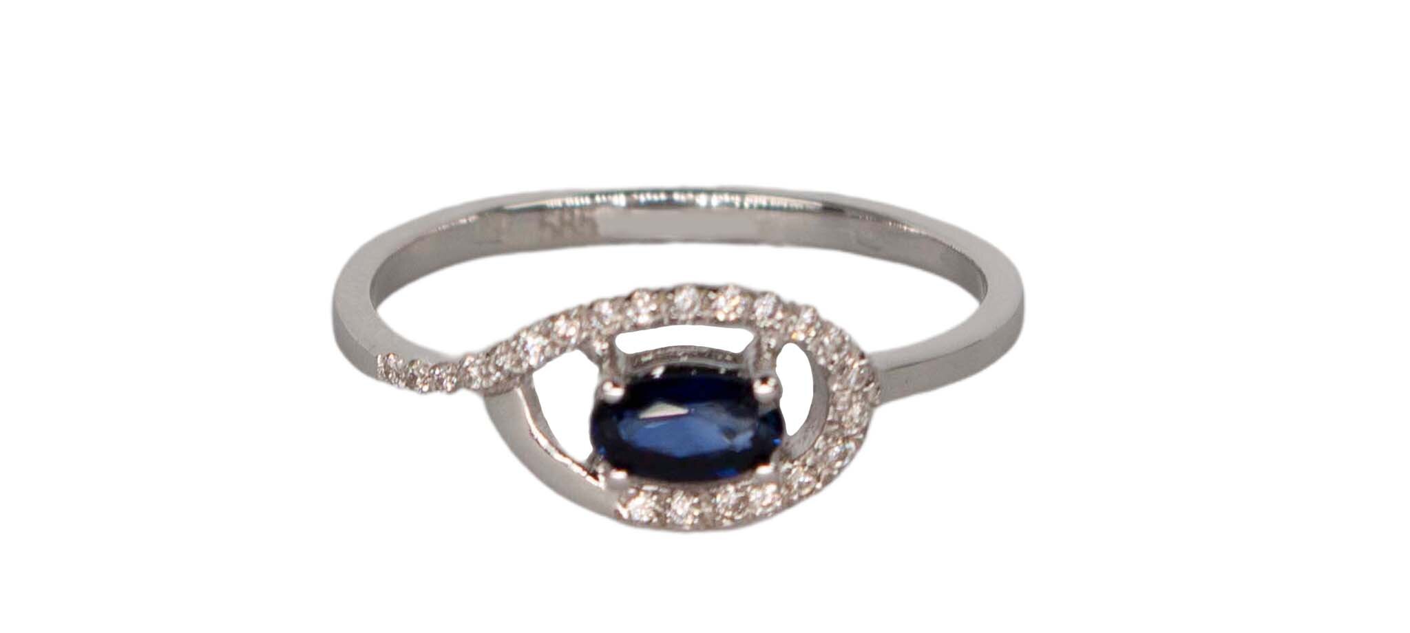 GEMSY Dijamantni prsten sa safirom 0,07ct/0,29ct