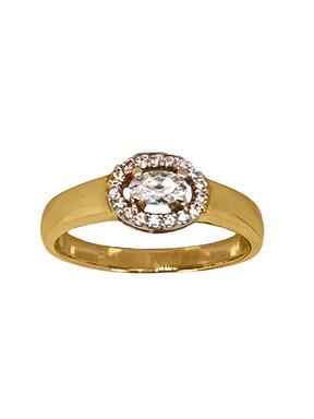 Glanzend gouden ring met zirkonen