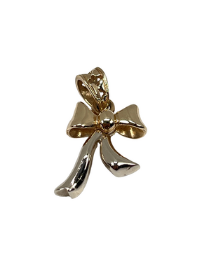Gold bow pendant made of combined gold