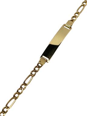 Gold bracelet Figaro 2.3 mm with plate