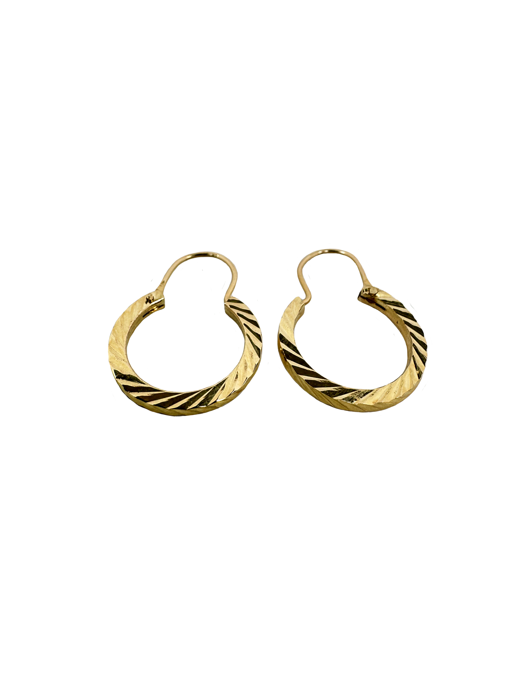 Gold children's earrings circles with engraving Mylah