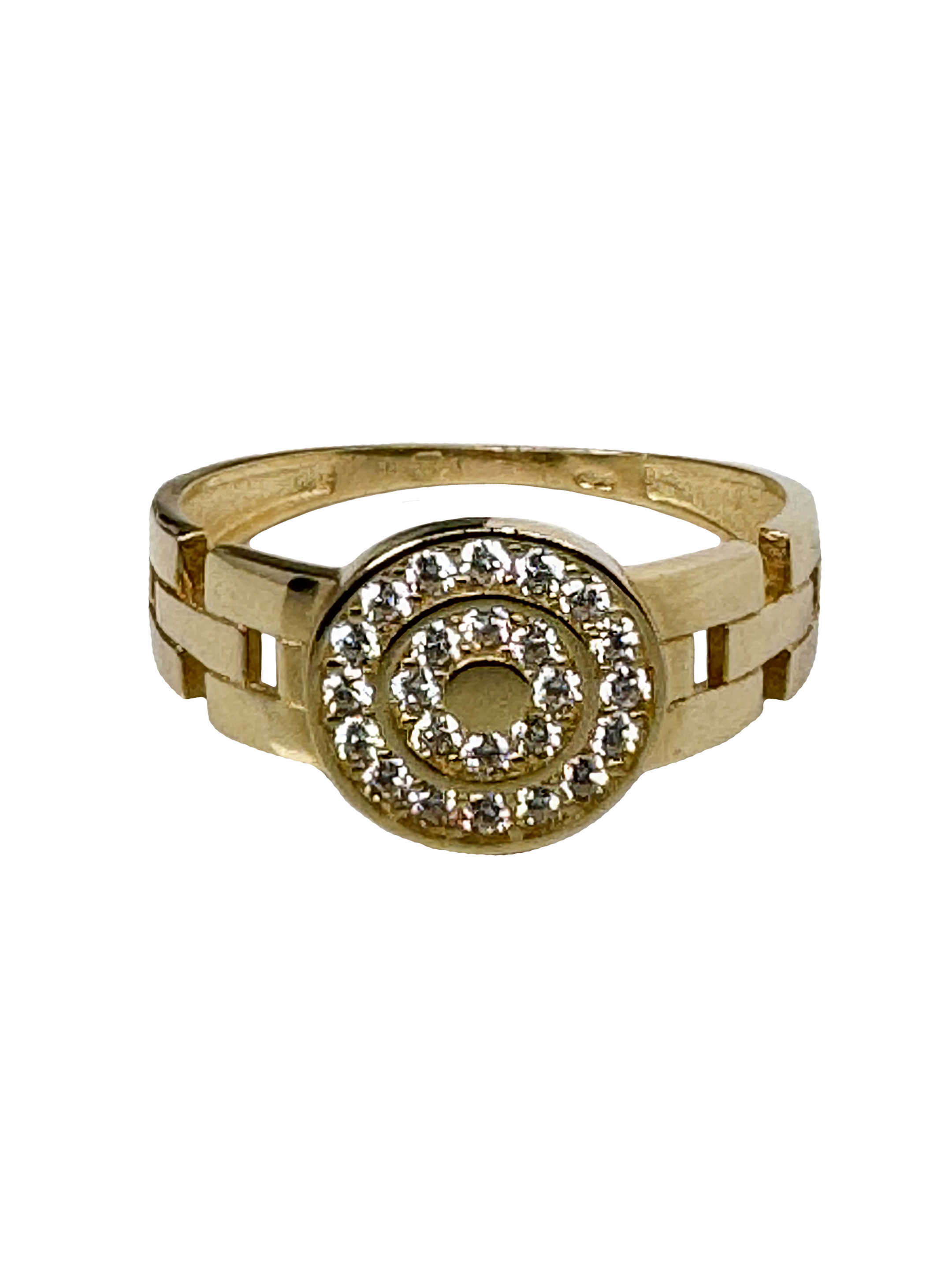 Gold children's ring Circle with zircons