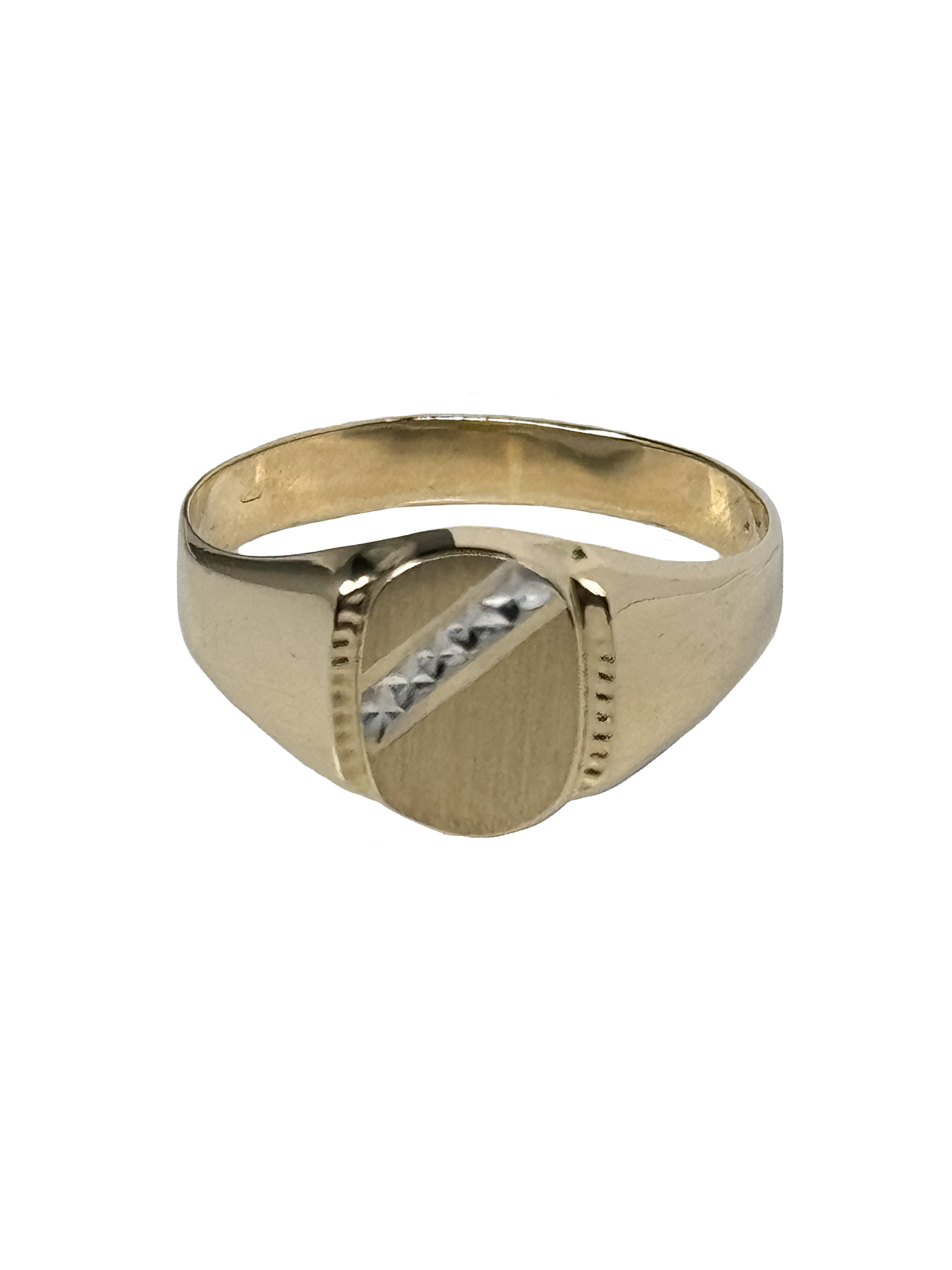 Gold children's signet ring made of combined gold