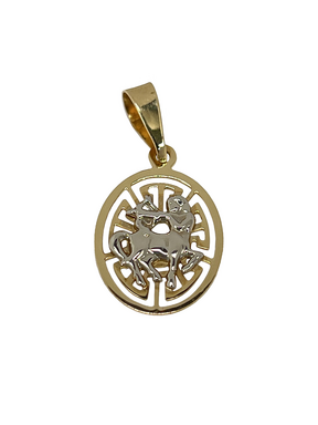 Gold combined pendant with antique patterns sign Sagittarius
