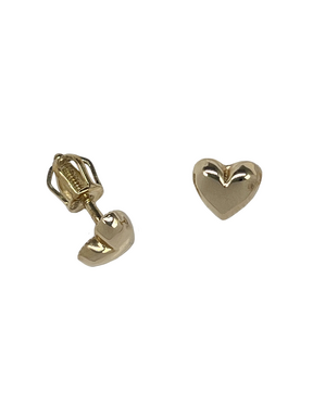 Gold heart earrings made of yellow gold