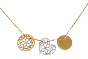 Gold necklace made of yellow and white gold