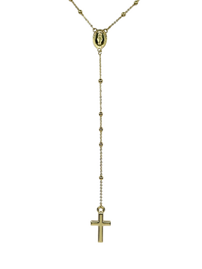 Gold necklace Rosary from yellow gold 45 cm