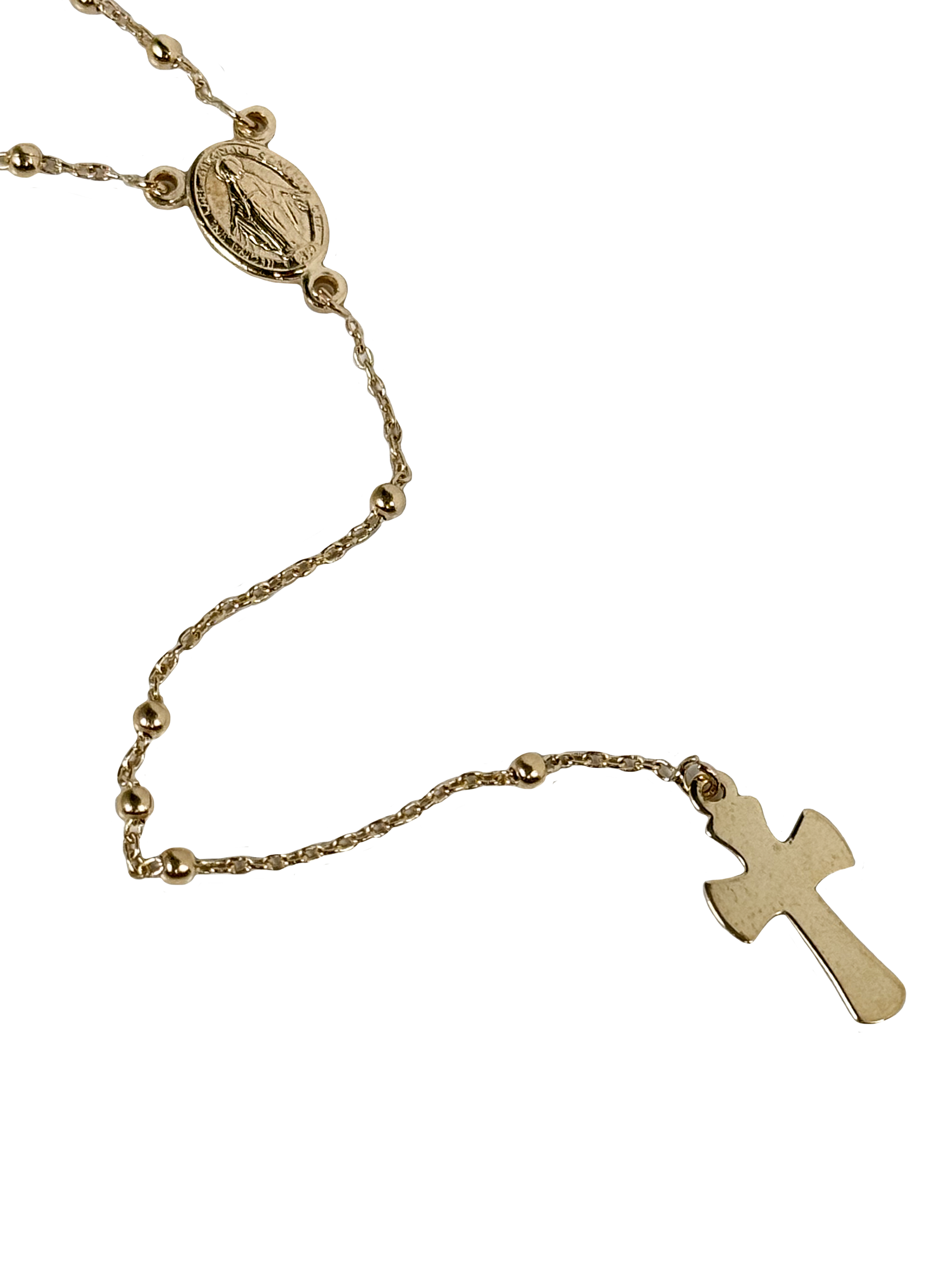 Gold necklace Rosary from yellow gold 50 cm