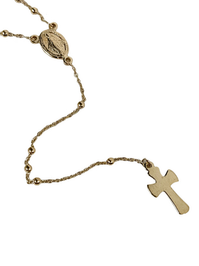 Gold necklace Rosary from yellow gold 50 cm
