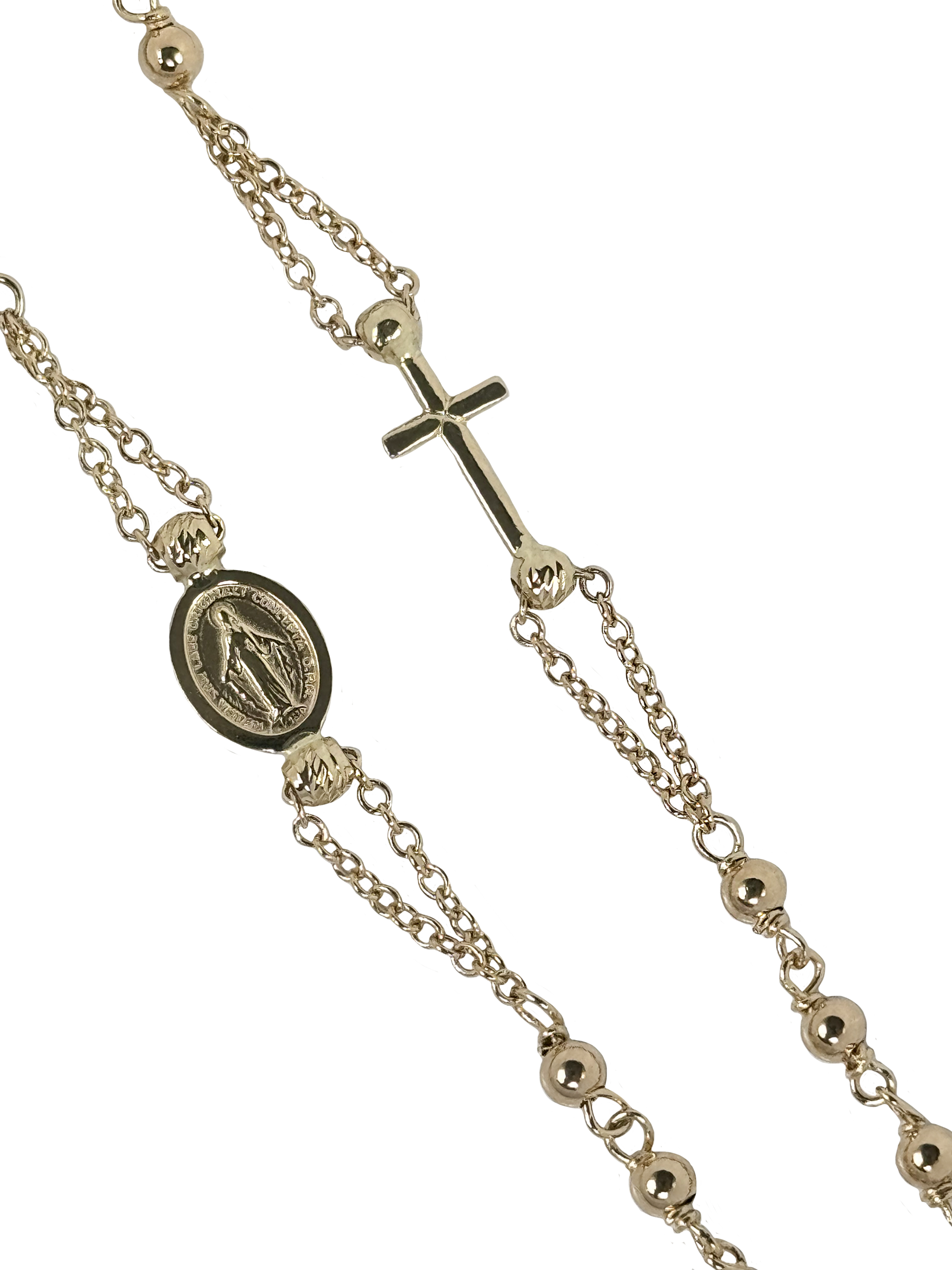 Gold necklace Rosary from yellow gold 55 cm
