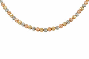 Gold necklace three-color Balls