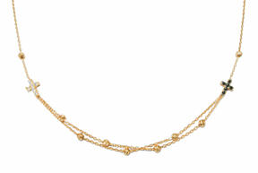 Gold necklace with zircons Crosses