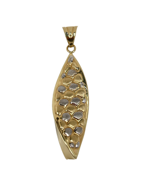 Gold pendant combined with patterns and sandblasting