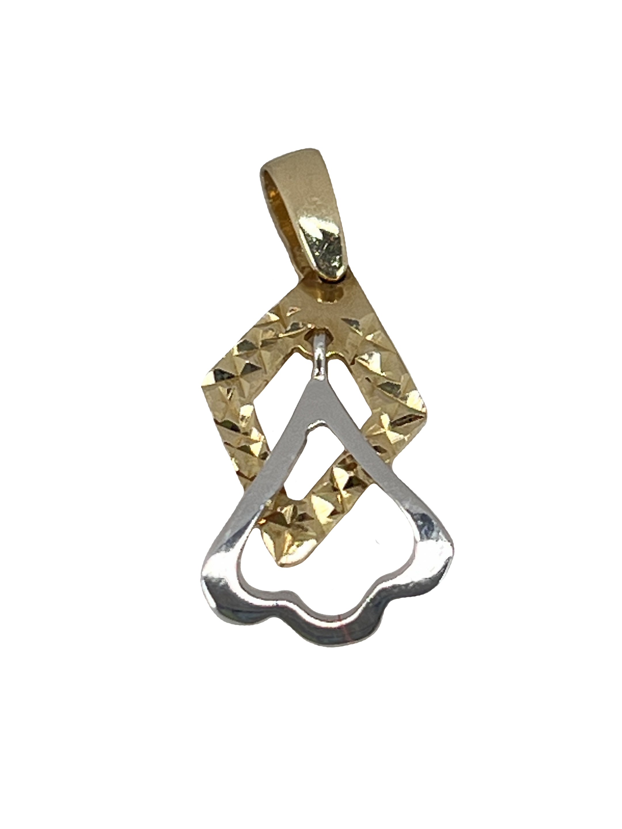 Gold pendant made of combined gold with engraving