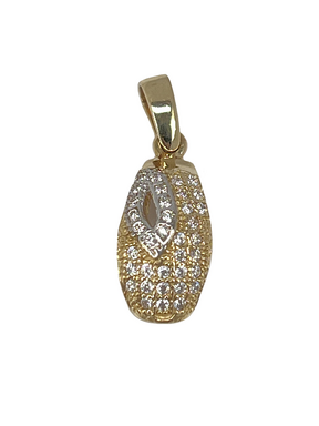Gold pendant made of combined gold with zircons