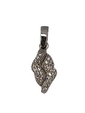 Gold pendant made of white gold with zircons