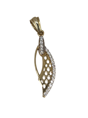 Gold pendant with yellow gold zircons