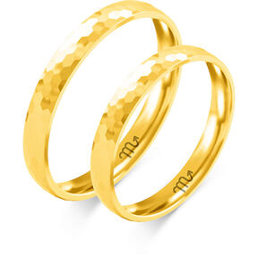 Gold single-colored shiny hoops with a semi-round profile