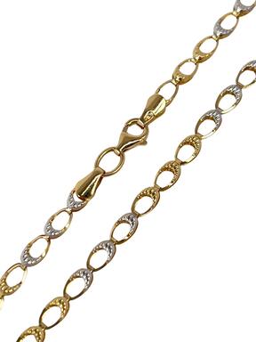 Gold two-tone patterned chain 3.4 mm