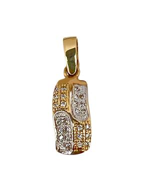 Gold two-tone pendant with zircons