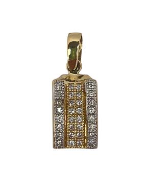 Gold two-tone pendant with zircons