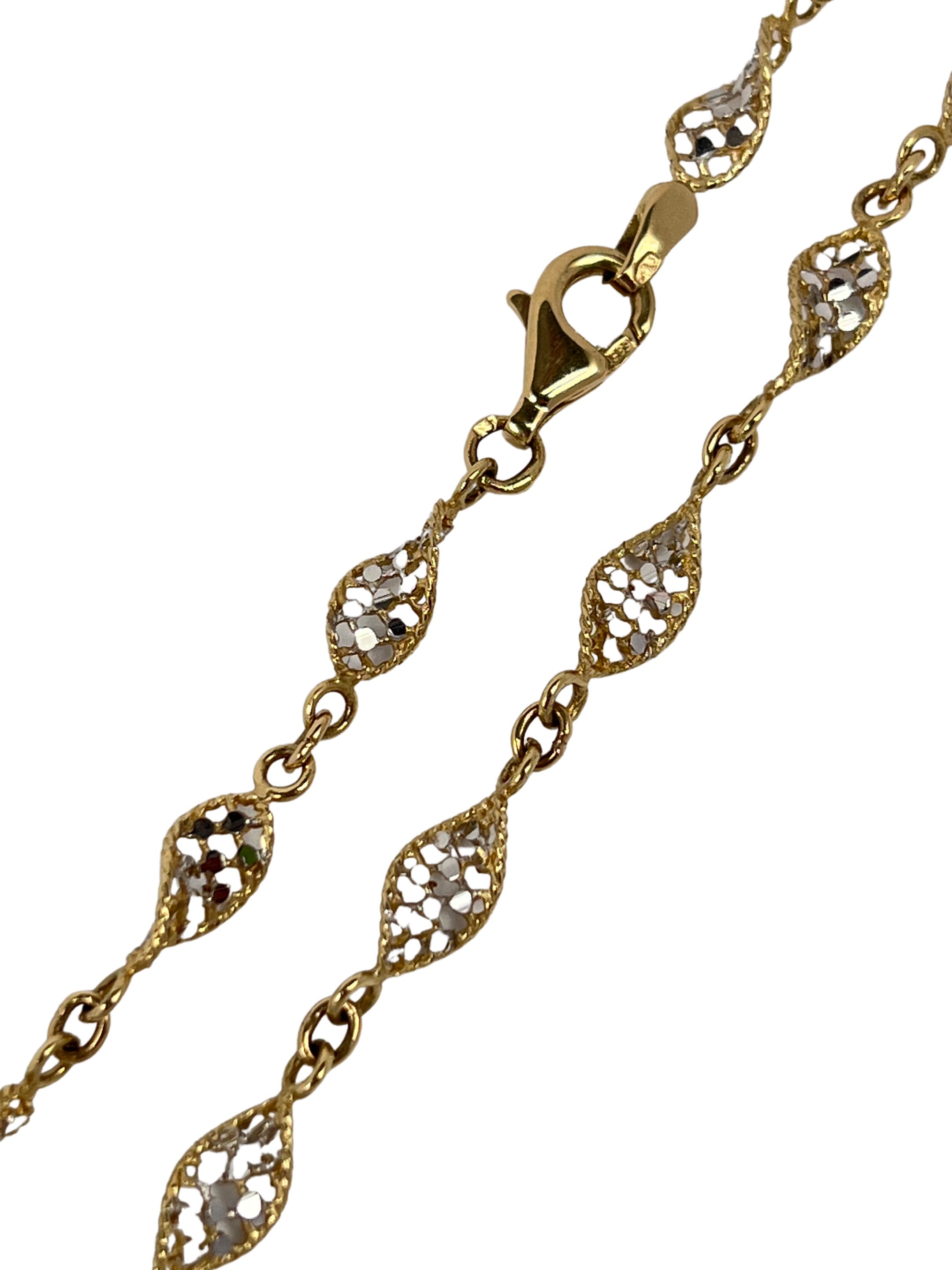 Gold women's chain two-tone 5.1 mm