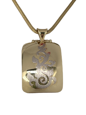 Golden combination pendant with a pattern