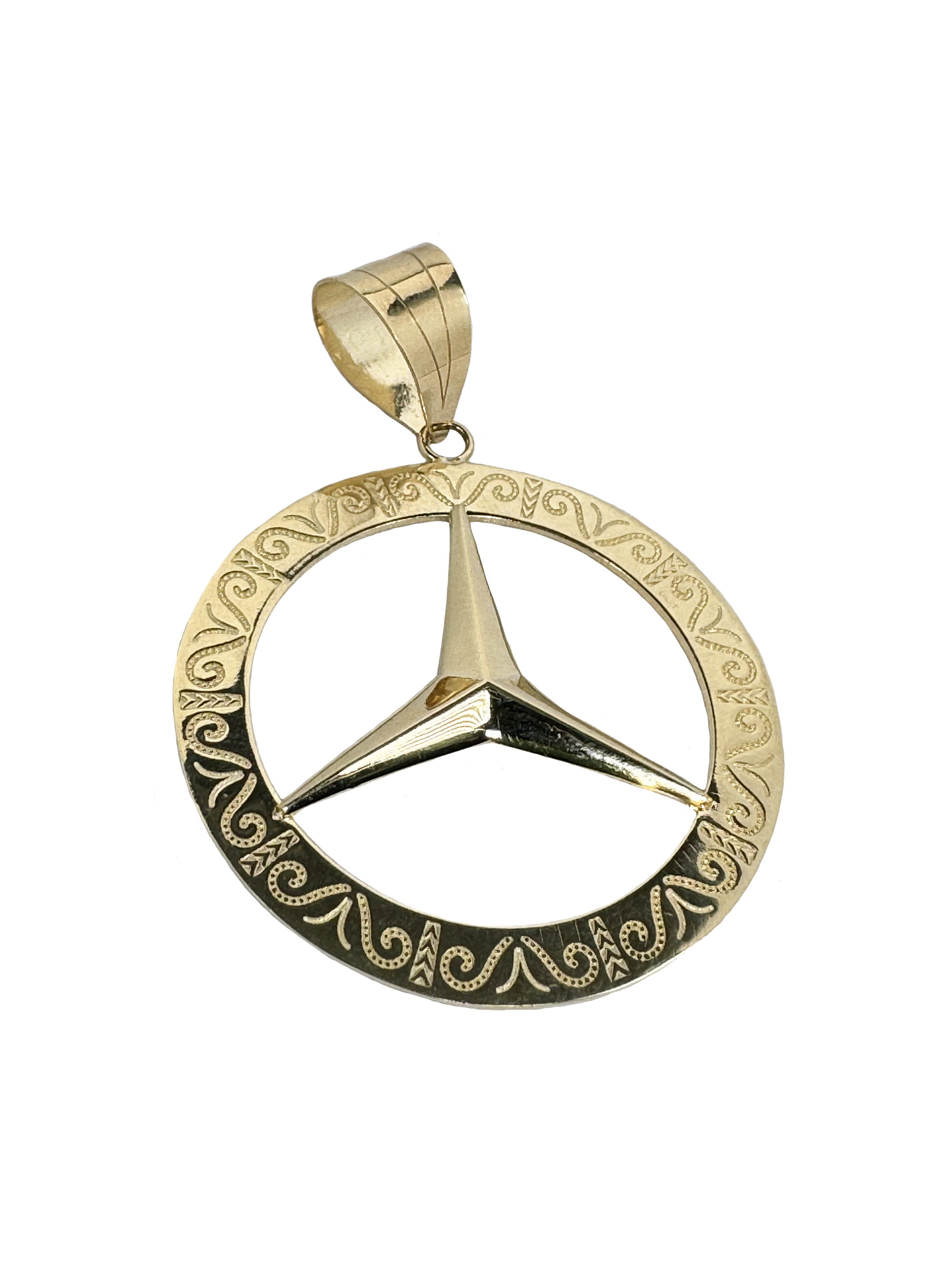 Golden luxury pendant with logo and engraving