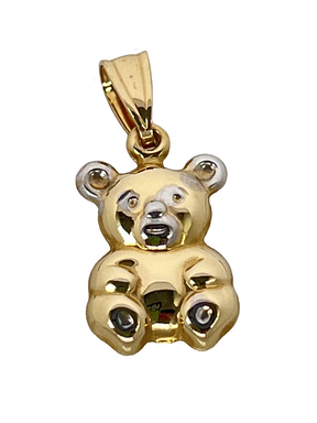 Golden teddy bear pendant made of combined gold