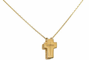 Goldene Halskette mit 3D-Kreuz