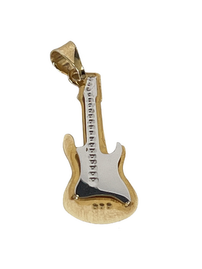 Goldener Gitarrenanhänger aus kombiniertem Gold