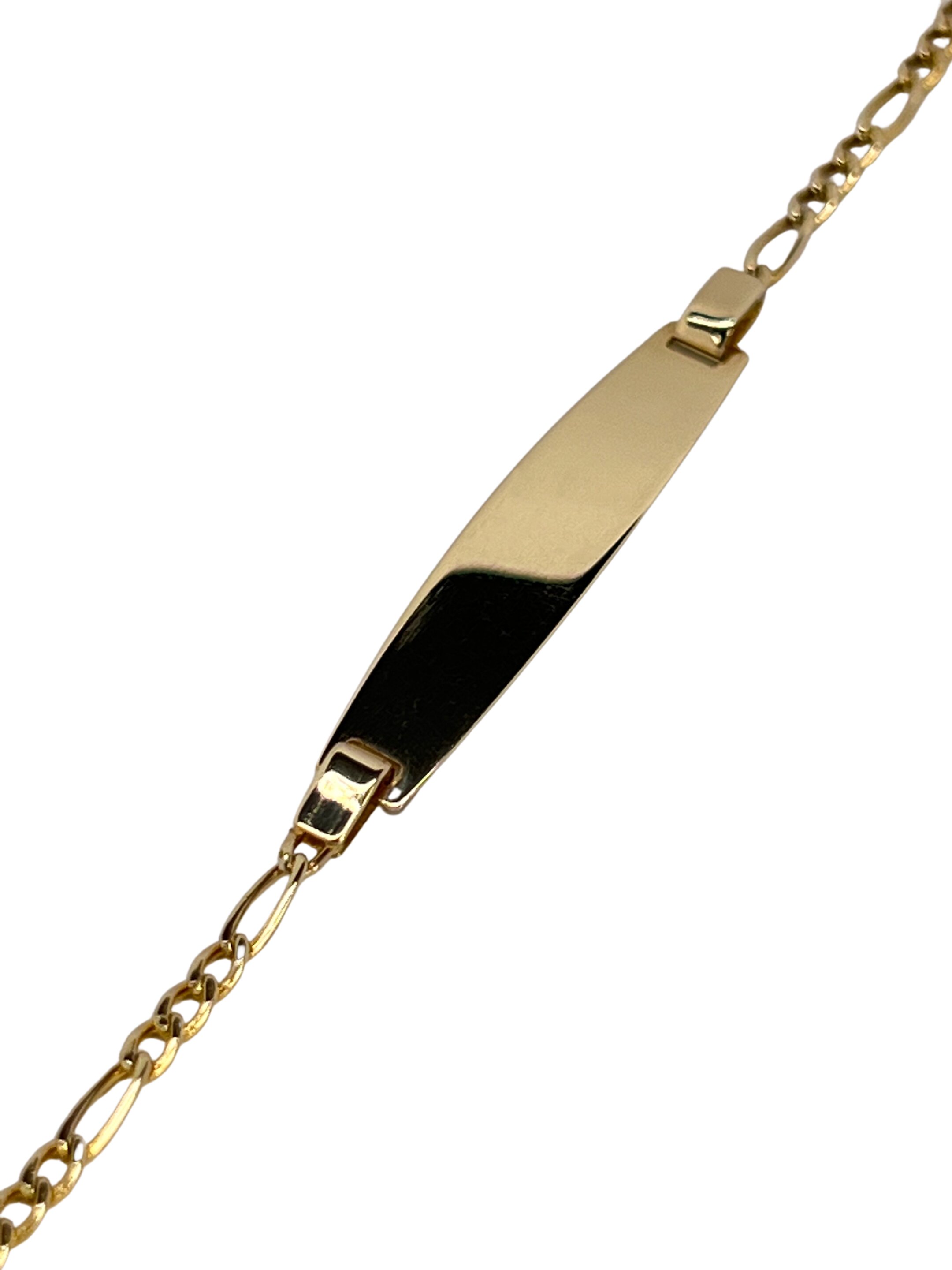 Gouden Figaro armband met 2.0 mm plaatje