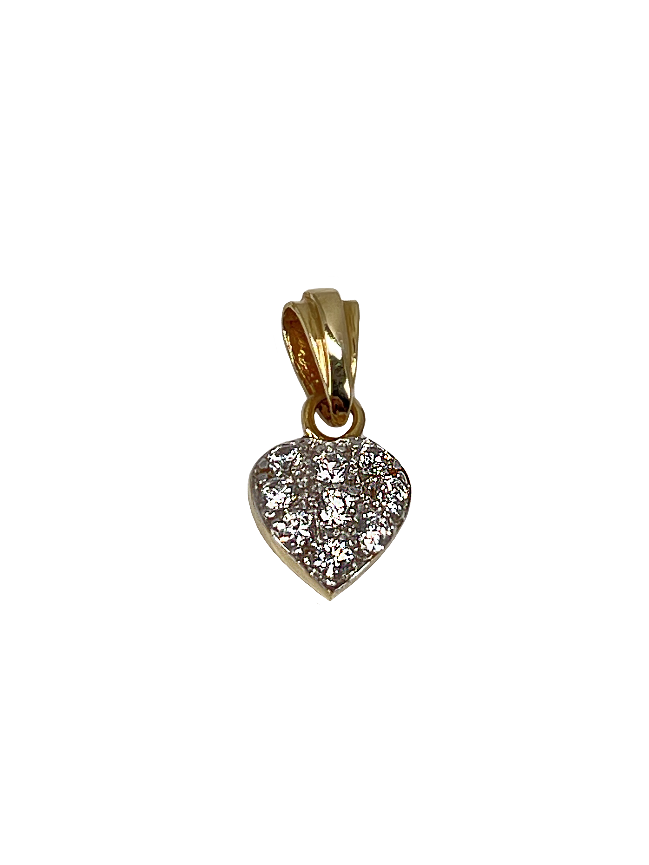 Gouden hanger met zirkonia's in de vorm van een hart