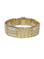 Gouden massief combinatie gouden armband met breed design