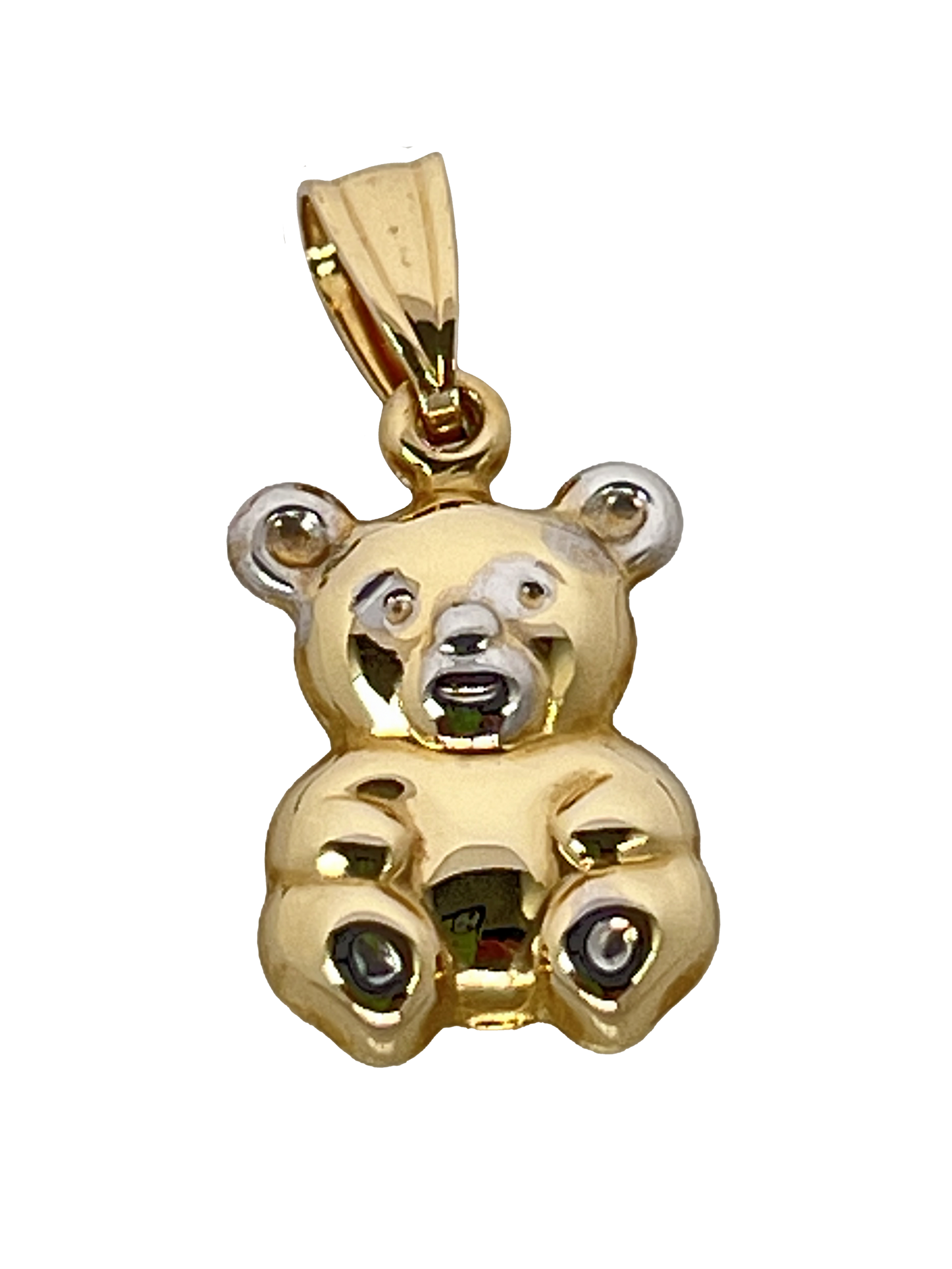 Gouden teddybeer hanger gemaakt van gecombineerd goud