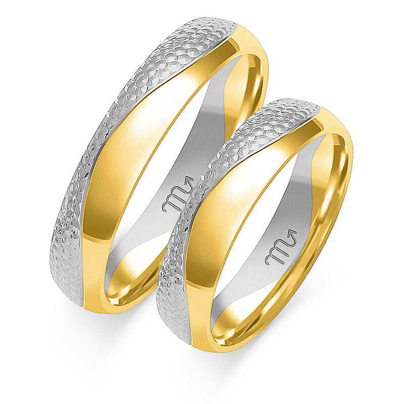 Gravirani sijoči poročni prstani