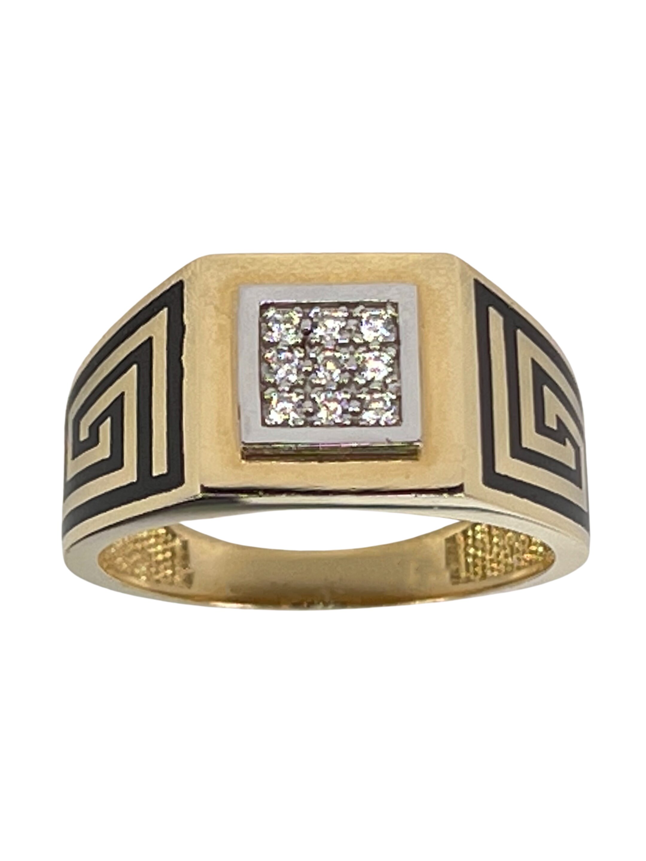 Guld flerfärgad ring med zirkoner