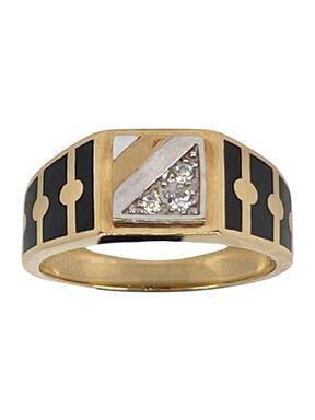 Guld flerfarvet ring med zirkoner