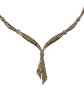 Guld halskæde med zirkoner
