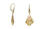 Hanging gold earrings two-tone fans