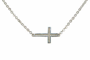 Hvidguld halskæde Cross