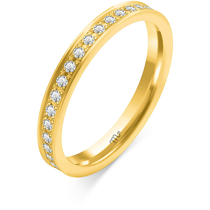 Įvairiaspalviai klasikiniai vestuviniai žiedai plokščiu profiliu