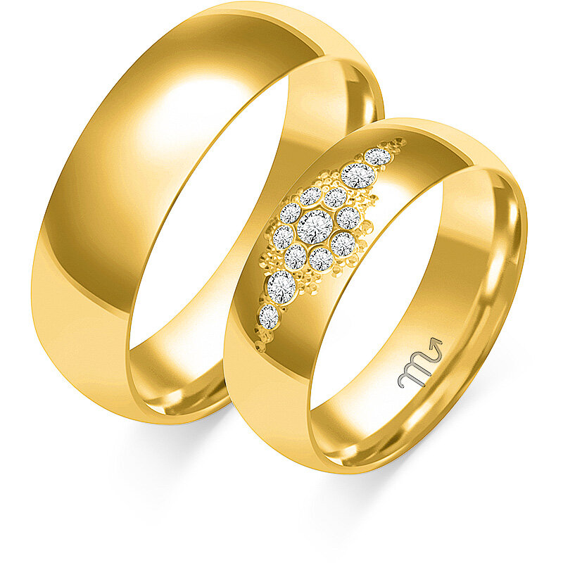Klasični poročni prstani z vzorcem kamenčkov