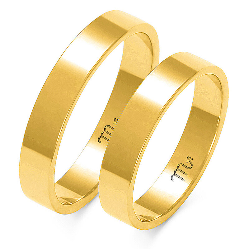 Klasikinis vestuvinis žiedas plokščiu profiliu A-112