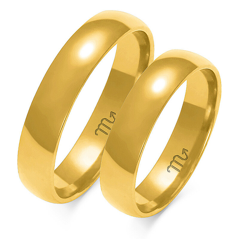 Klasiski laulības gredzeni ar pusapaļu profilu