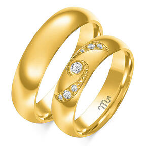 Klasiski spīdīgi kāzu gredzeni ar rhinestones