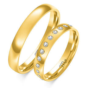 Klasszikus esküvői gyűrűk strasszokkal